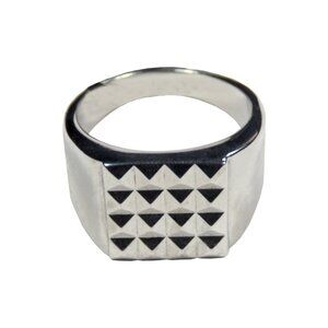 Inox Men's Stainless Steel Polished Spiked Ring